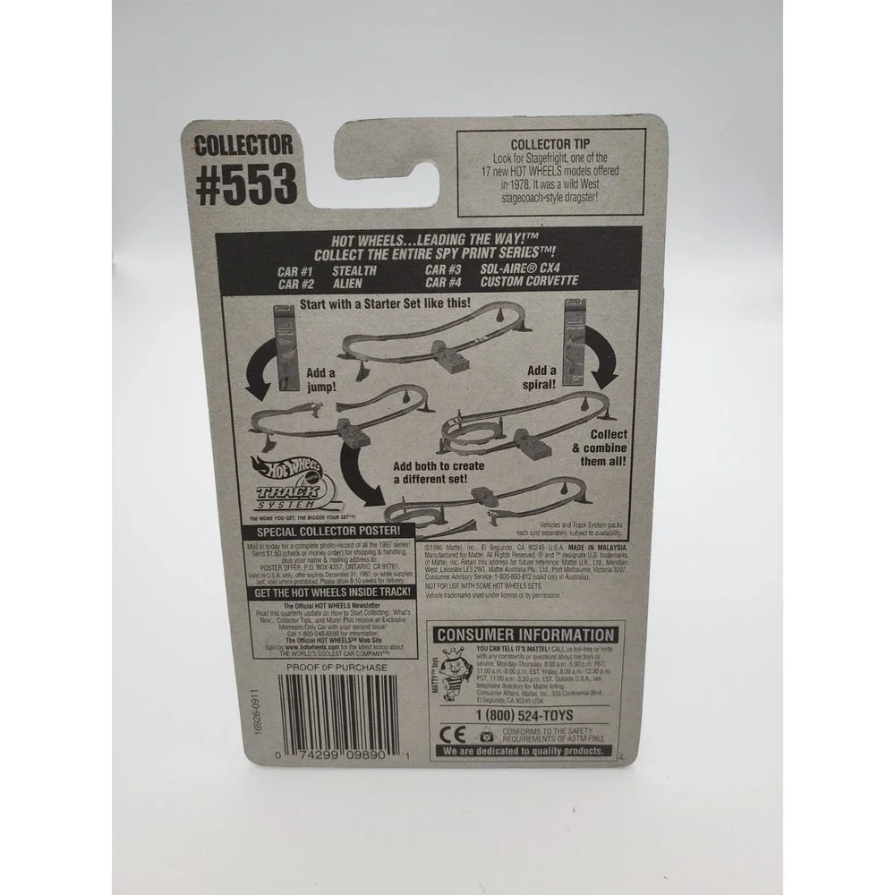 Hot Wheels Stealth Spy Print Series #1 of 4 Cars #553